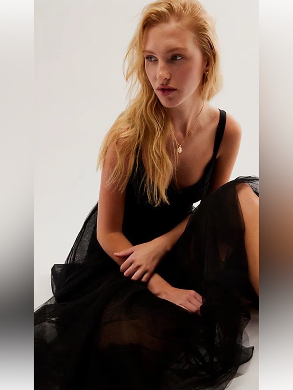 Free People X Intimately Fp Let's Talk Tutu Slip Dress In Black - Picture 5 of 14